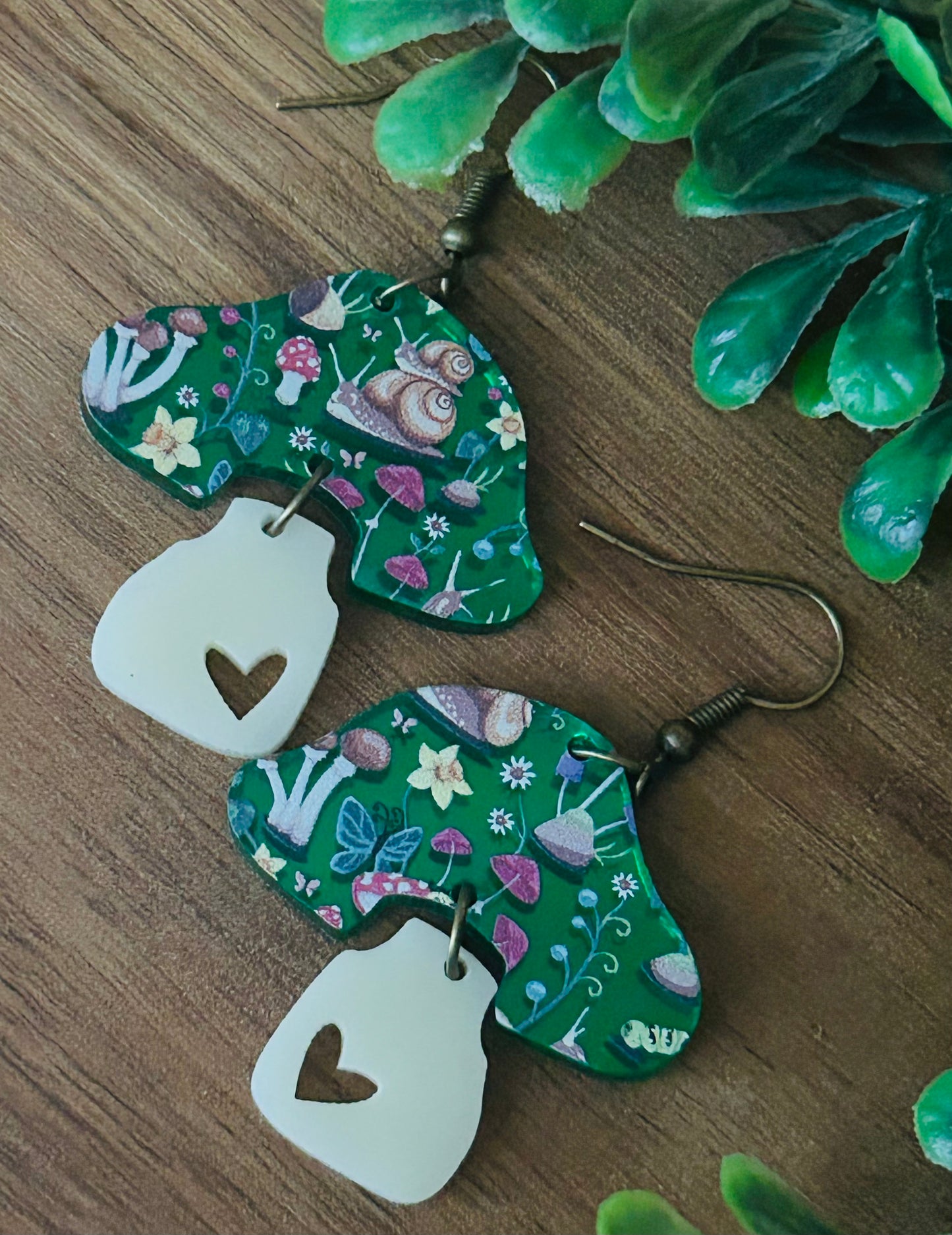 Acrylic Two-Piece Mushroom Earrings