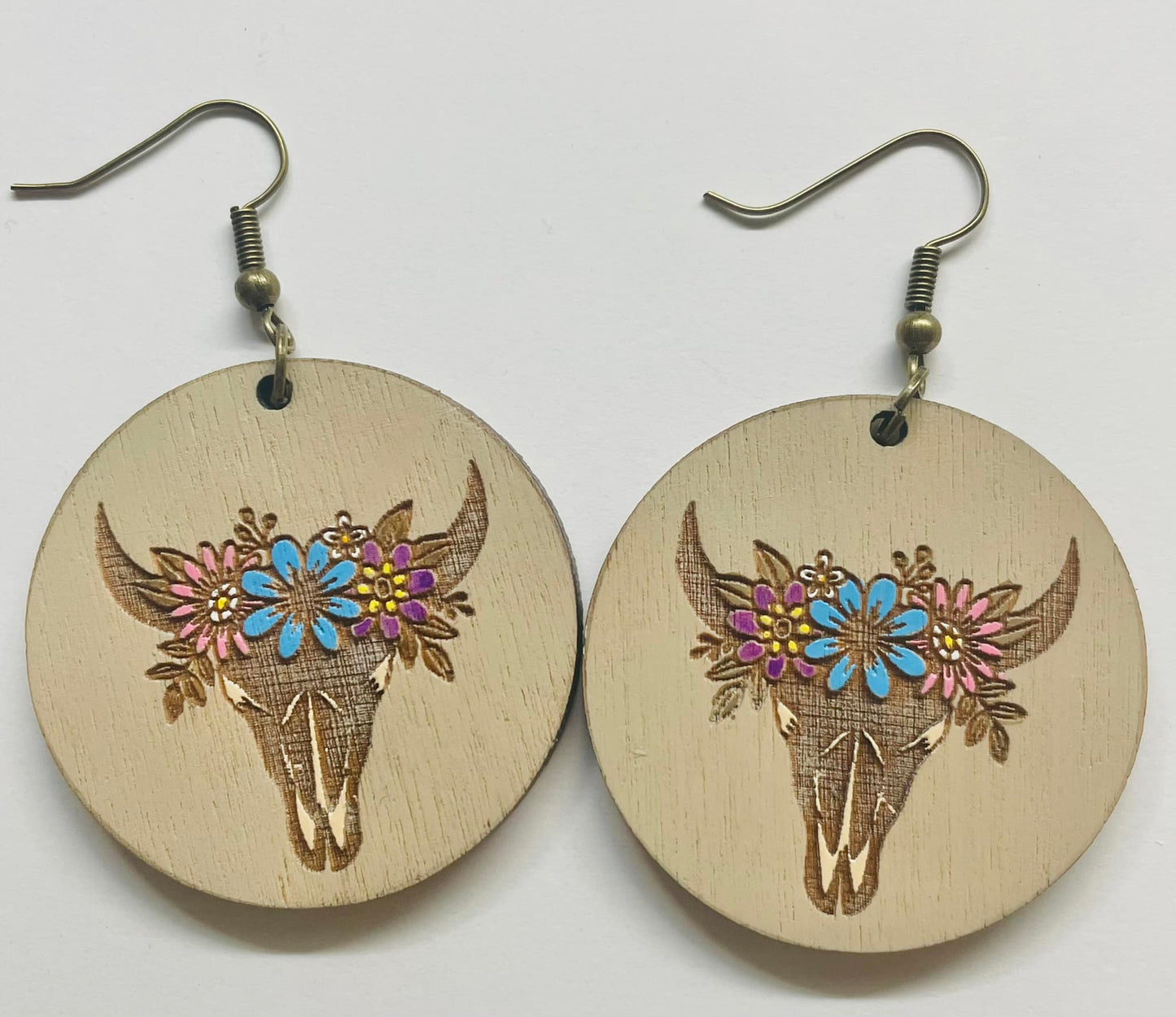 BOHO Floral Bull Skull