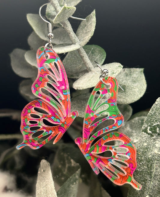 Colorful Butterfly Acrylic Earrings