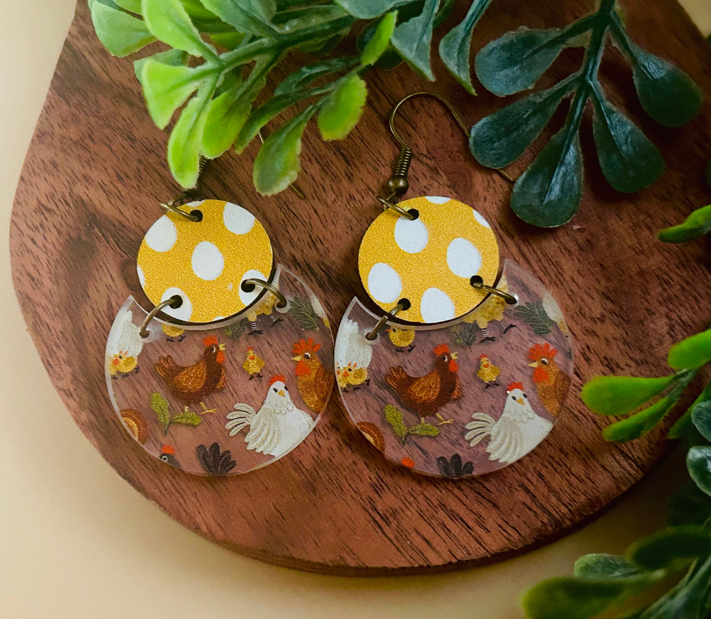 Two-Piece Chicken Earrings