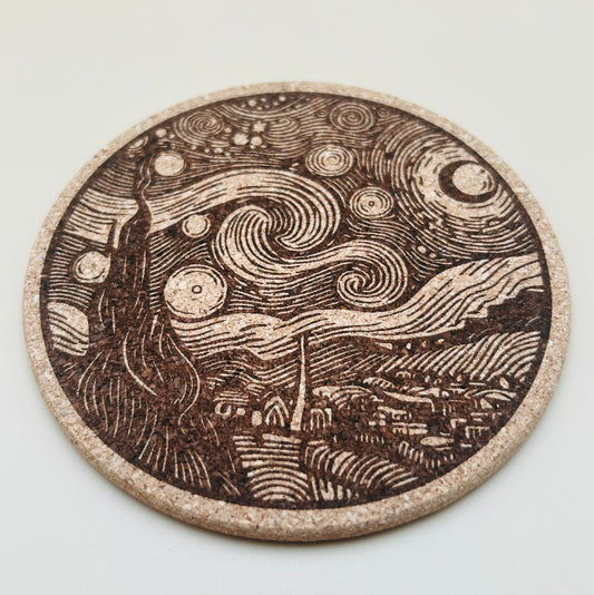 Starry Night - Cork Coaster Set